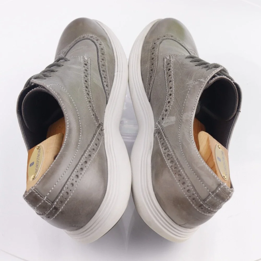 Cole Haan Mens Grand Tour Oxford Sneaker Size 9 Gray Leather Wingtip Dress Shoes